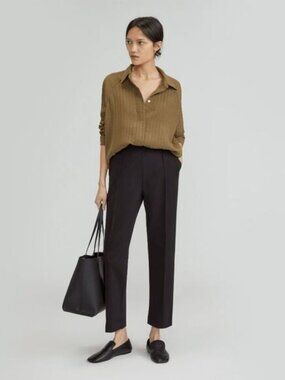 Everlane Womens Black Stretch Drawstring Pintuck The Dream Pant Size XS